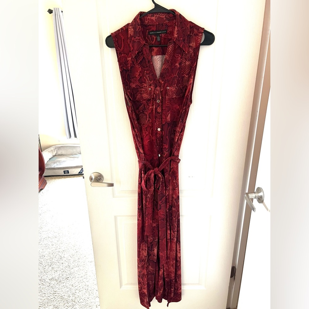 White House black market women’s large red‎ snakeskin dress church Resort